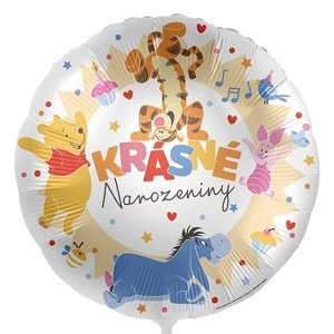 Medvedík Pú fóliový balónik Krásne narodeniny 43 cm