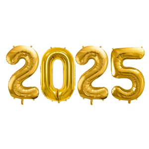 Sada balónov - Silvester 2025, zlaté 86 cm 4ks