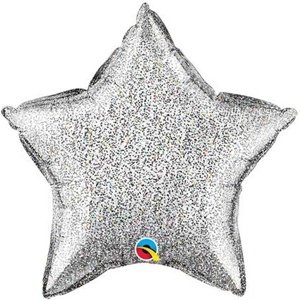 Balónik zo striebornej trblietavej fólie 50 cm