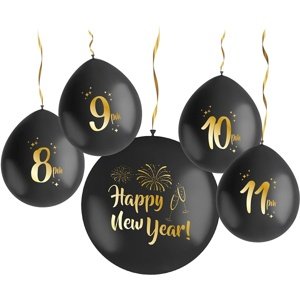 Latexové balóny Happy New Year Countdown 33/61 cm 5 ks