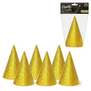 Holografické uzávery zlaté 6 ks