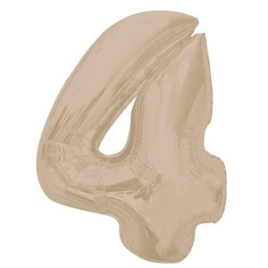 Fóliový balón číslo 4 matný latte 92cm