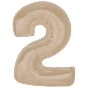 Fóliový balón číslo 2 matný latte 92cm