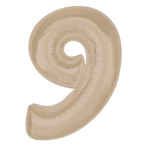 Fóliový balón číslo 9 matný latte 92cm
