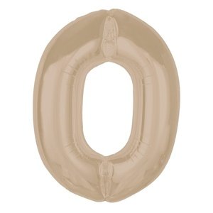 Fóliový balón číslo 0 matný latte 92cm