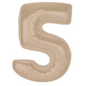 Fóliový balón číslo 5 matný latte 92cm