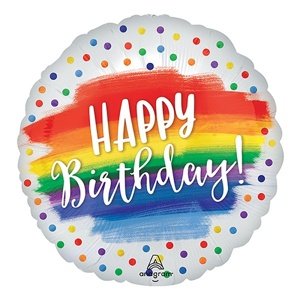 Fóliový balón s bodkami Happy Birthday 46 cm