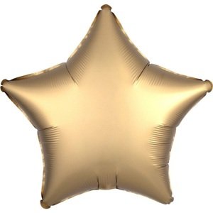 Balónik z fólie hviezda saténová zlatá 46 cm