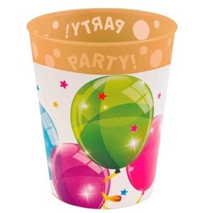 Opakovane použiteľný plastový pohár s balónikmi 250 ml 1 ks