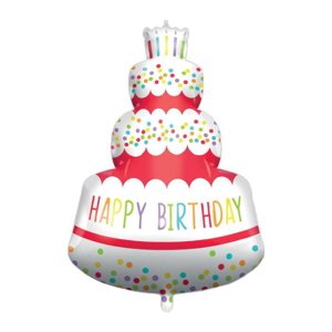 Fóliový balón Happy Birthday Cake 96 cm
