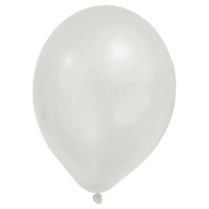 Metalický biely latexový balón 30 cm 8 ks