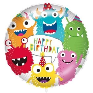 Fóliový balón Happy Birthday monster 46 cm