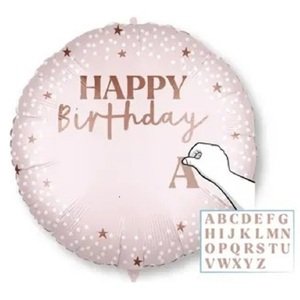 Balónik z ružovej fólie HB personalizovaný 46 cm