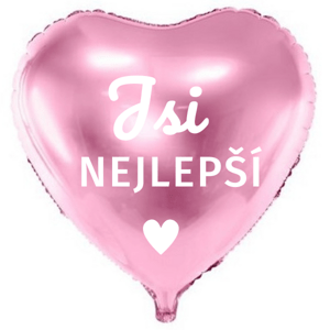 Fóliový balón, ružový, s českým nápisom "You are the best", 45 cm