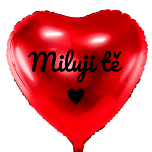 Červený balónik s českým nápisom "I love you", 45 cm