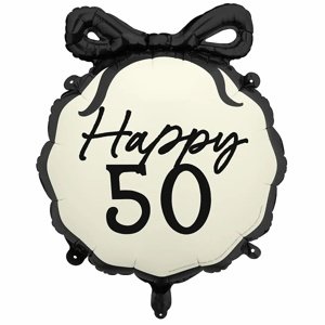 Fóliový balón s mašľou Happy 50 47x45cm