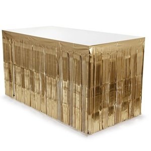 Stolová sukňa so zlatými strapcami 300x80 cm