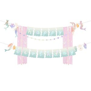 Banner Happy Birthday Mermaid 130x100 cm