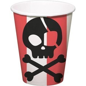 Papierové poháre Pirátska párty 250 ml 8 ks