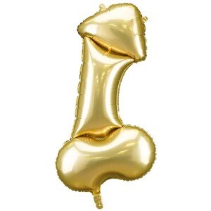 Fóliový balón Penis zlatý 55 x 112 cm