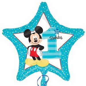 Balónová fólia hviezda Mickey Mouse 1. narodeniny