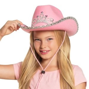 Klobúk ružový s kamienkami Princezná