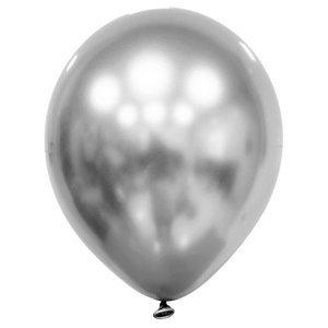 Strieborné chrómové latexové balóniky 27 cm 100 ks
