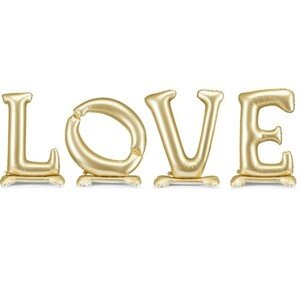 Stojaca fóliová tabuľa LOVE gold 350x114 cm
