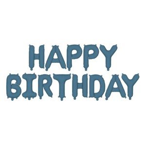Fóliový balón Happy Birthday znamenie námornícka modrá