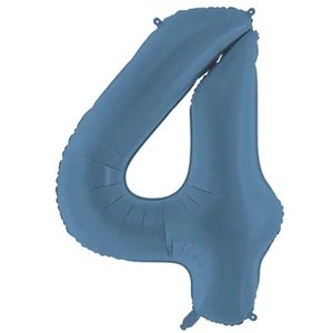 Fóliový balón číslo 4 námornícka modrá 86 cm