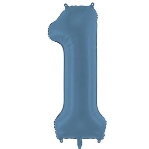 Fóliový balón číslo 1 námornícka modrá 86 cm