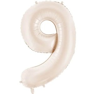 Fóliový balón číslo 9 svetlý teplý béžový 86 cm