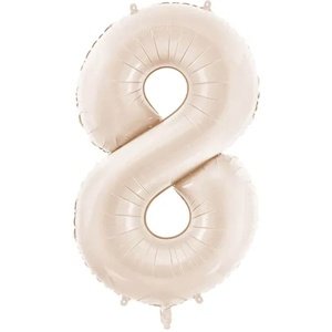 Fóliový balón číslo 8 svetlý teplý béžový 86 cm