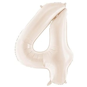 Fóliový balón číslo 4 svetlo teplá béžová 86 cm