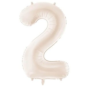 Fóliový balón číslo 2 svetlý teplý béžový 86 cm