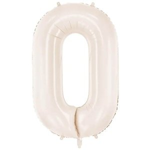 Fóliový balón číslo 0 svetlý teplý béžový 86 cm