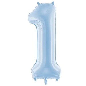 Fóliový balón číslo 1 modrá hmla 86 cm
