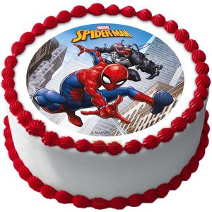 Jedlý papier na tortu Spiderman - bez cukru 15,5 cm