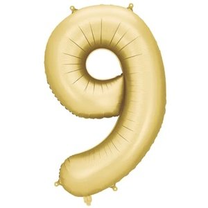 Fóliový balón číslo 9 zlatý 86 cm