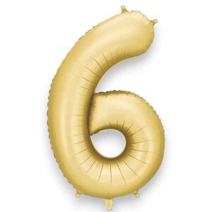 Fóliový balón číslo 6 zlatý 86 cm