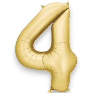 Fóliový balón číslo 4 zlatý 86 cm