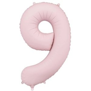 Fóliový balón číslo 9 svetloružový 86 cm