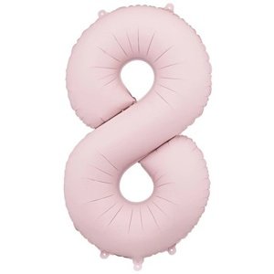 Fóliový balón číslo 8 svetloružový 86 cm