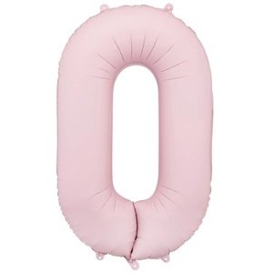 Fóliový balón číslo 0 svetloružový 86 cm
