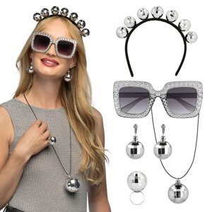 Disco set (čelenka, okuliare, náušnice,...)