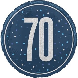 Fóliový balón 70 modrý s trblietkami 46 cm