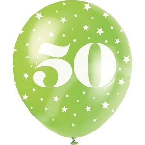 Latexové balóniky č. 50 s hviezdičkami 30 cm 5 ks