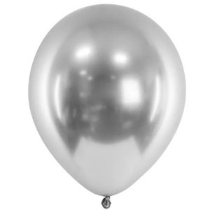 Latexový balón lesklý strieborný 30cm 1ks