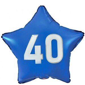 Balónik fóliová hviezda "40" modrý 48 cm