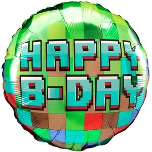 Happy B-DAY Pixel fóliový balónik 46 cm